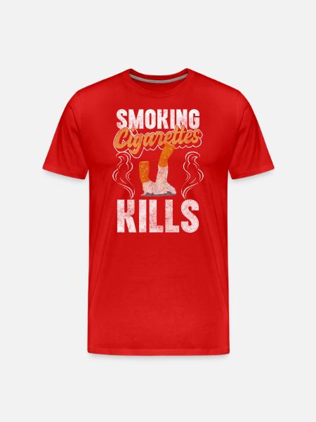 Smokers Smoke Smoking ban Consumption - Men's Premium Organic T-Shirt - red
