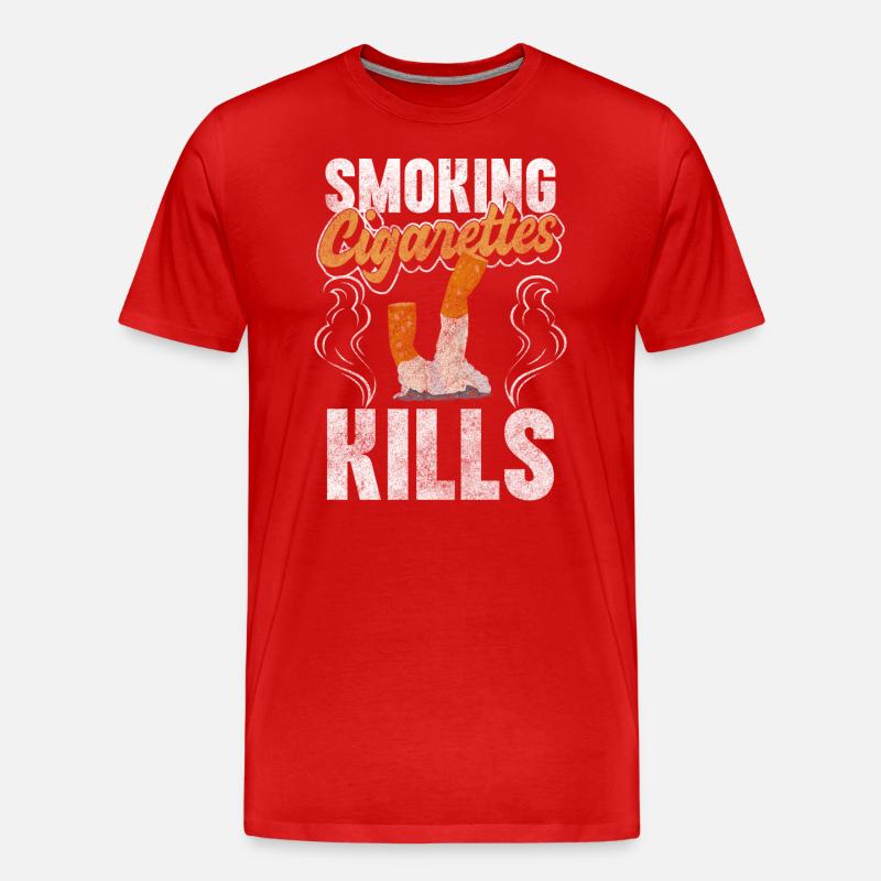 Raucher Qualm Rauchverbot Konsum - Männer Premium Bio T-Shirt - Rot