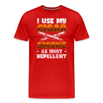Boîte de vapeur de nicotine pour fumeur - T-shirt bio Premium Homme - rouge - Devant - Damien (186cm)