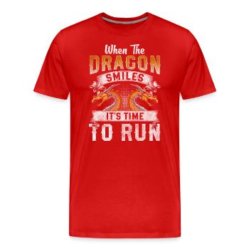 Livre de mythologie du dragon Tribal - T-shirt bio Premium Homme - rouge - Devant - Damien (186cm)