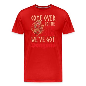 Dragon Fantasy Fairy Tale Asia - Men's Premium Organic T-Shirt - red - Front - Damien (186cm)