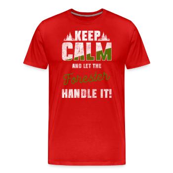 Förster Forst Jagd - Männer Premium Bio T-Shirt - Rot - Vorne - Damien (186cm)
