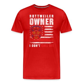 Hund Loyal Herrchen Gassi - Männer Premium Bio T-Shirt - Rot - Vorne - Damien (186cm)