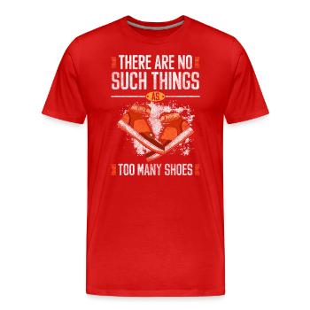 Schuh Sammeln Stiefel Kaufsüchtig - Männer Premium Bio T-Shirt - Rot - Vorne - Damien (186cm)