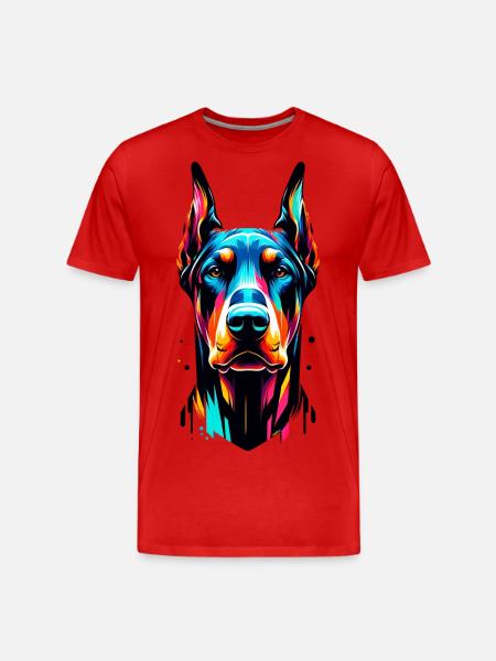 Painted Dog four - Men's Premium Organic T-Shirt - red