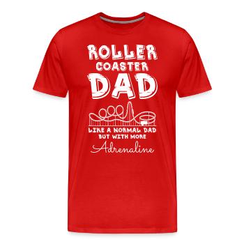 Roller Coaster Dad - Men's Premium Organic T-Shirt - red - Front - Damien (186cm)