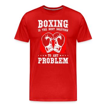Boxing Is The Best Solution To Any Problem - Men's Premium Organic T-Shirt - red - Front - Damien (186cm)