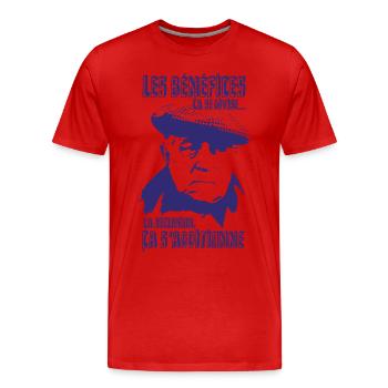 Jean Gabin - Le cave se rebiffe (Bleu) - T-shirt bio Premium Homme - rouge - Devant - Damien (186cm)