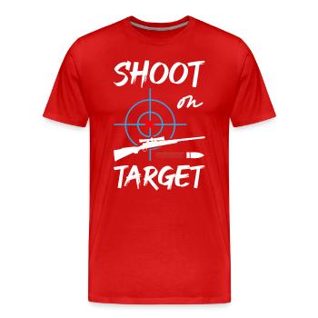 Shoot On Target - Sniper - Men's Premium Organic T-Shirt - red - Front - Damien (186cm)