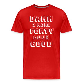 40th birthday - Men's Premium Organic T-Shirt - red - Front - Damien (186cm)