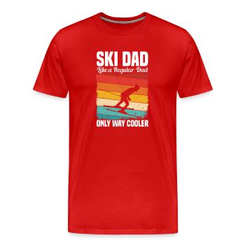 Ski Dad Skifahren Skisport Papa Vater Spruch - Männer Premium Bio T-Shirt - Rot - Vorne - Damien (186cm)
