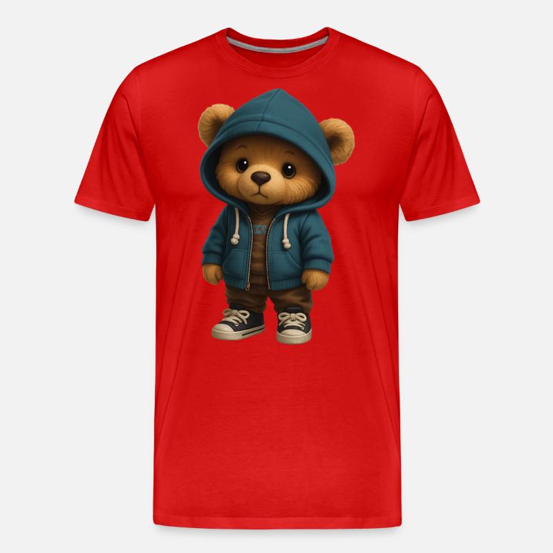 Kapuzenpullover Teddy - Männer Premium Bio T-Shirt - Rot
