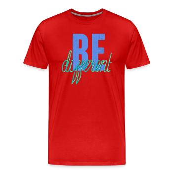 Be different- Sei anders! - Männer Premium Bio T-Shirt - Rot - Vorne - Damien (186cm)