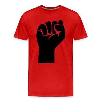 Faust / Revolution - Männer Premium Bio T-Shirt - Rot - Vorne - Damien (186cm)