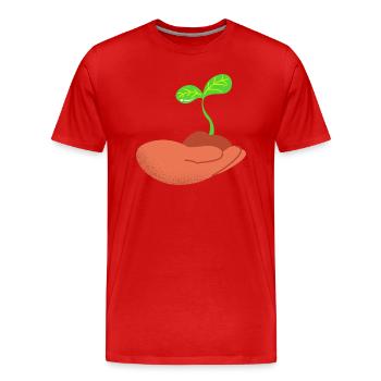 Pflanze - Männer Premium Bio T-Shirt - Rot - Vorne - Damien (186cm)