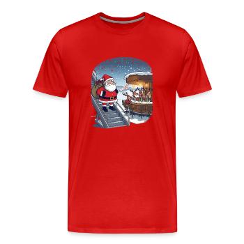 Renne dehors - T-shirt bio Premium Homme - rouge - Devant - Damien (186cm)