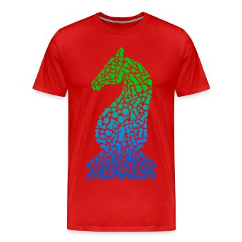 Pièces d’échecs Jeu d’échecs Joueur d’échecs - T-shirt bio Premium Homme - rouge - Devant - Damien (186cm)