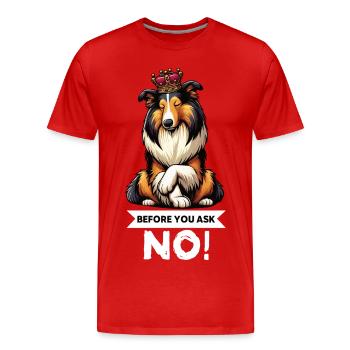 Avant de demander Collie, Collieowner Collie, Collie. - T-shirt bio Premium Homme - rouge - Devant - Damien (186cm)