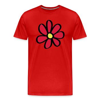 Blume - Männer Premium Bio T-Shirt - Rot - Vorne - Damien (186cm)