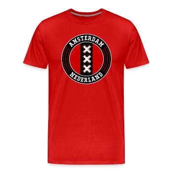 Amsterdam - Männer Premium Bio T-Shirt - Rot - Vorne - Damien (186cm)