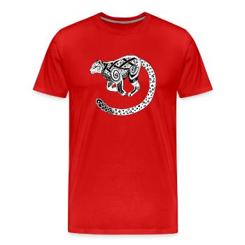 Celtic Snow Leopard / Snow Leopard Celtic - T-shirt bio Premium Homme - rouge - Devant - Damien (186cm)