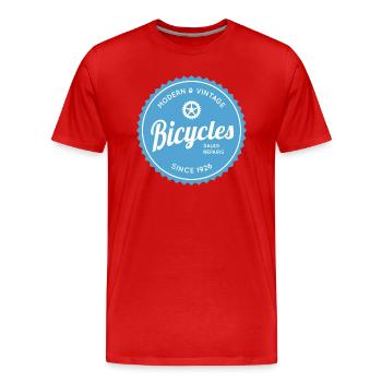 Bicyclettes modernes et vintage - T-shirt bio Premium Homme - rouge - Devant - Damien (186cm)
