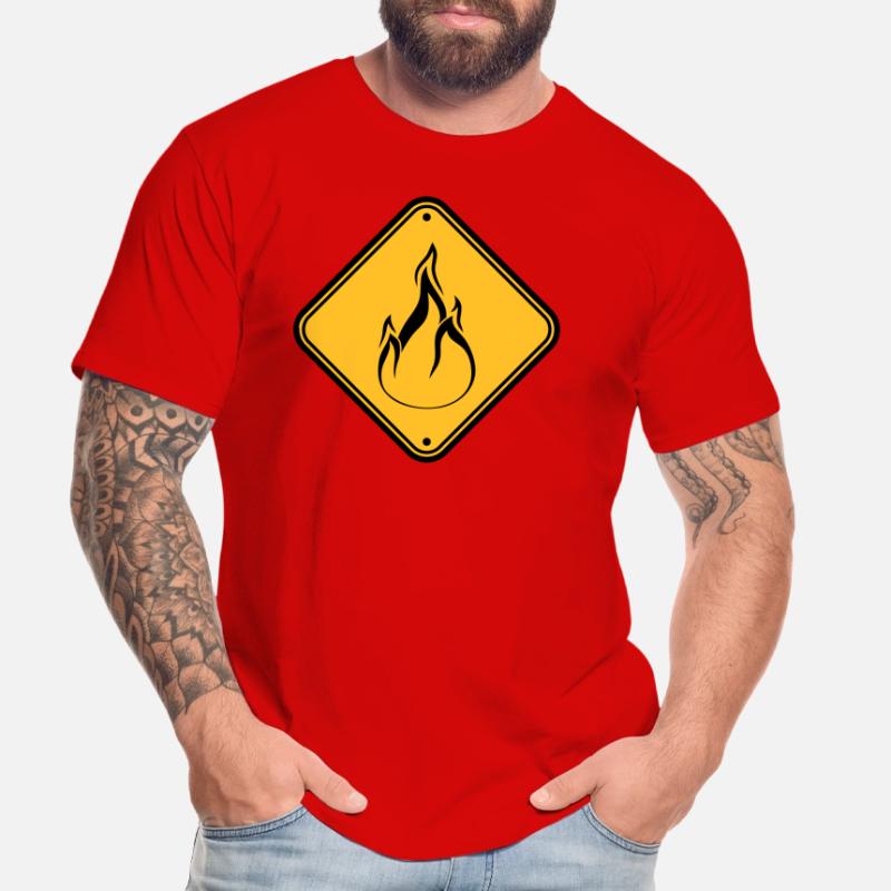 note shield warning caution caution hazard feu Men's Premium Organic T-Shirt