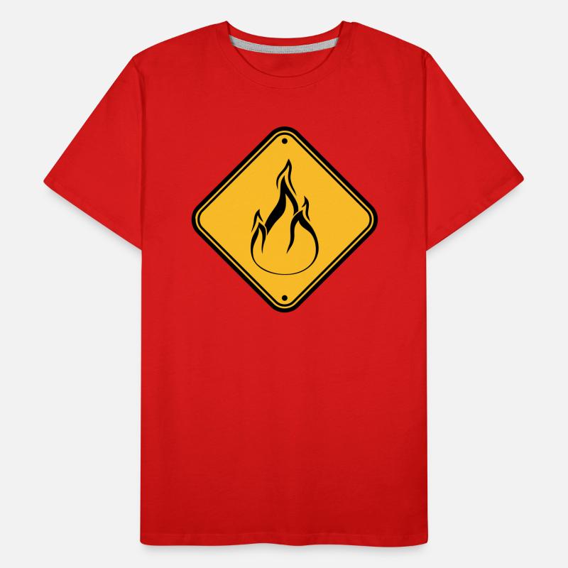 note shield warning caution caution hazard feu Men's Premium Organic T-Shirt
