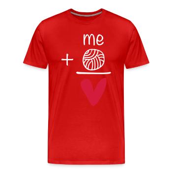Me + Volleyball = Love M - Männer Premium Bio T-Shirt - Rot - Vorne - Damien (186cm)