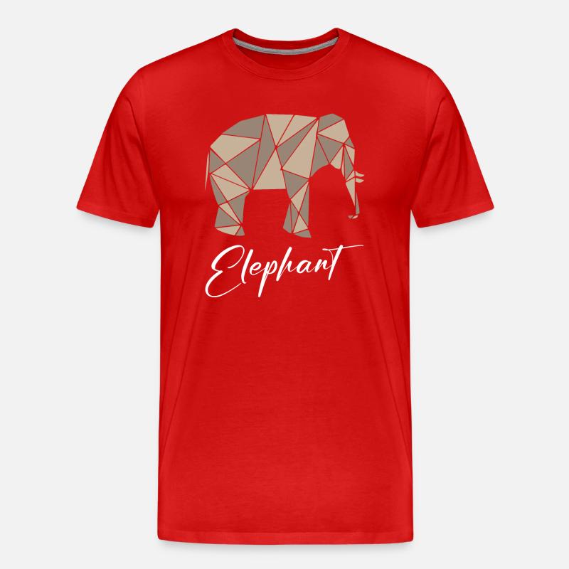 Elephant Geometric - Männer Premium Bio T-Shirt - Rot