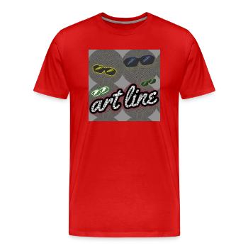 Ligne d’art - Club WoW - 2023 - T-shirt bio Premium Homme - rouge - Devant - Damien (186cm)