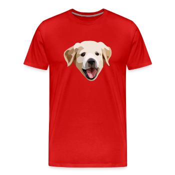 Golden Retriever / Labrador Puppy - Men's Premium Organic T-Shirt - red - Front - Damien (186cm)