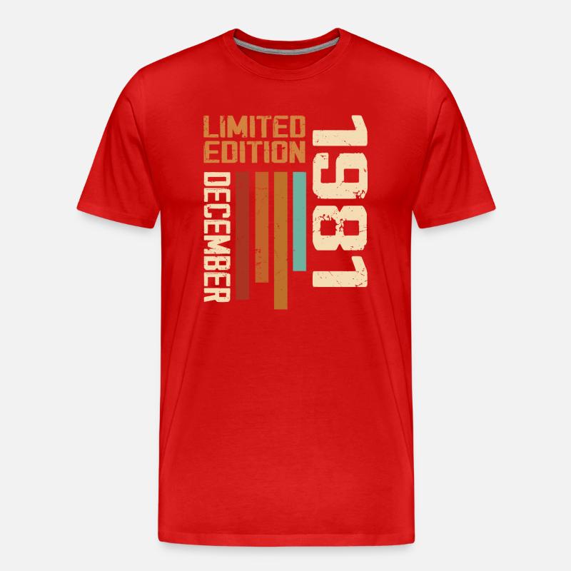 Dezember 1981 - 1981 Dezember - Männer Premium Bio T-Shirt - Rot