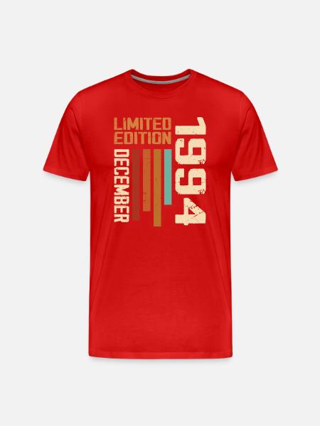 December 1994 - 1994 December - Men's Premium Organic T-Shirt - red