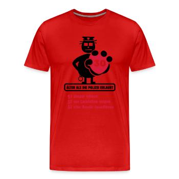 30. Geburtstag Shirt "Älter als die ... erlaubt" - Männer Premium Bio T-Shirt - Rot - Vorne - Damien (186cm)