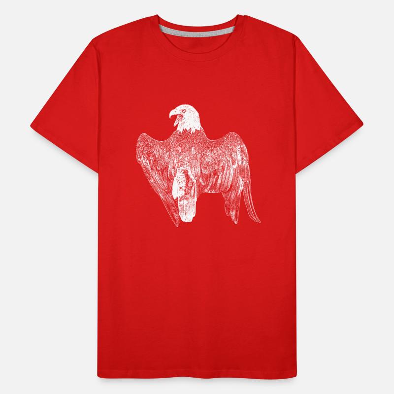 Bald eagle screaming from behind, structure white Men's Premium Organic T-Shirt