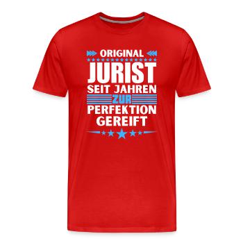 Lawyer matured to perfection - Men's Premium Organic T-Shirt - red - Front - Damien (186cm)