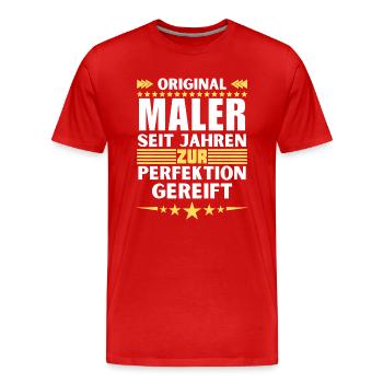 Painters matured to perfection - Men's Premium Organic T-Shirt - red - Front - Damien (186cm)
