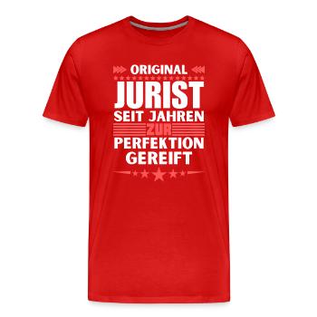 Lawyer matured to perfection - Men's Premium Organic T-Shirt - red - Front - Damien (186cm)