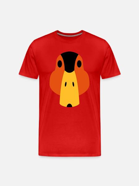 Ente / stilisiert - Männer Premium Bio T-Shirt - Rot