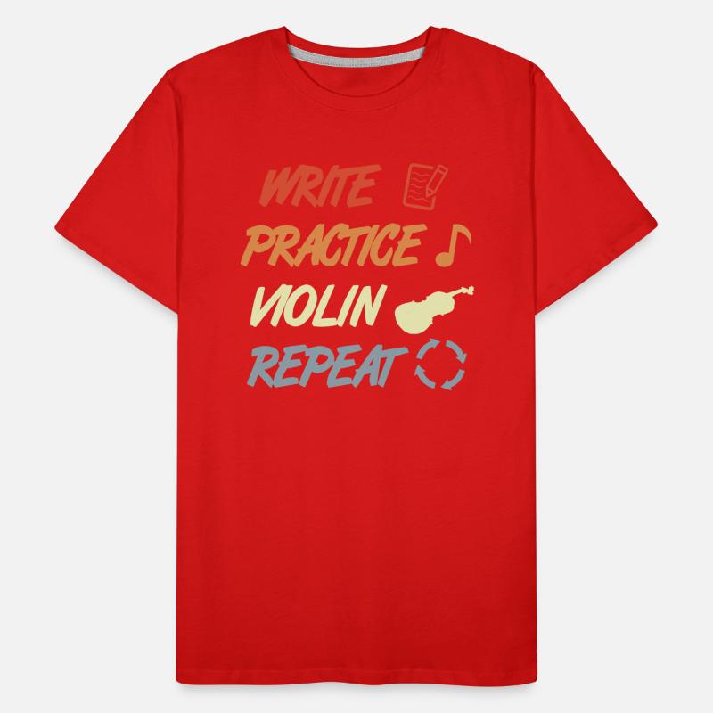 Write Practice Violin Repeat Men's Premium Organic T-Shirt