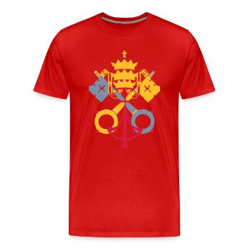 drapeau_vatican2 - Männer Premium Bio T-Shirt - Rot - Vorne - Damien (186cm)