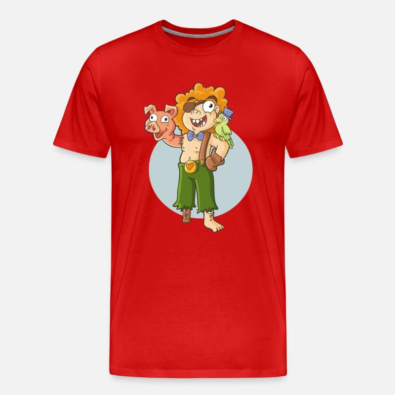 Pig-Hand 2 - Männer Premium Bio T-Shirt - Rot