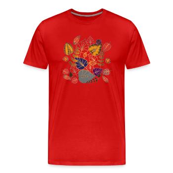 Spread Blätter-Potpourri - Männer Premium Bio T-Shirt - Rot - Vorne - Damien (186cm)