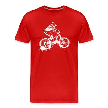 Mountain bike - Men's Premium Organic T-Shirt - red - Front - Damien (186cm)