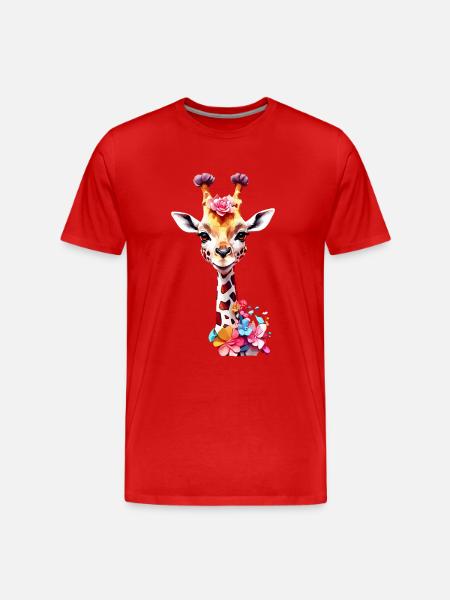 Giraffe V1 24 16 - Men's Premium Organic T-Shirt - red