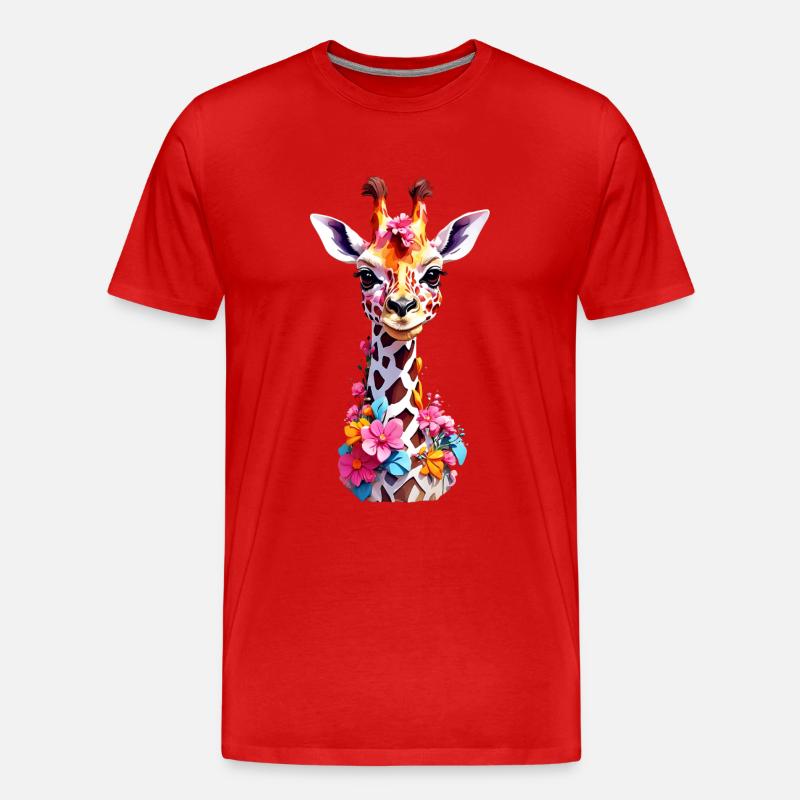 Giraffe V1 24 14 - Männer Premium Bio T-Shirt - Rot