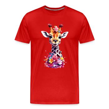 Giraffe V1 24 23 - Men's Premium Organic T-Shirt - red - Front - Damien (186cm)