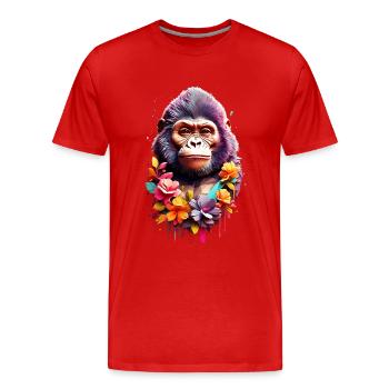 Gorilla V1 24 04 - Men's Premium Organic T-Shirt - red - Front - Damien (186cm)