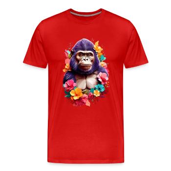 Gorilla V1 24 17 - Männer Premium Bio T-Shirt - Rot - Vorne - Damien (186cm)